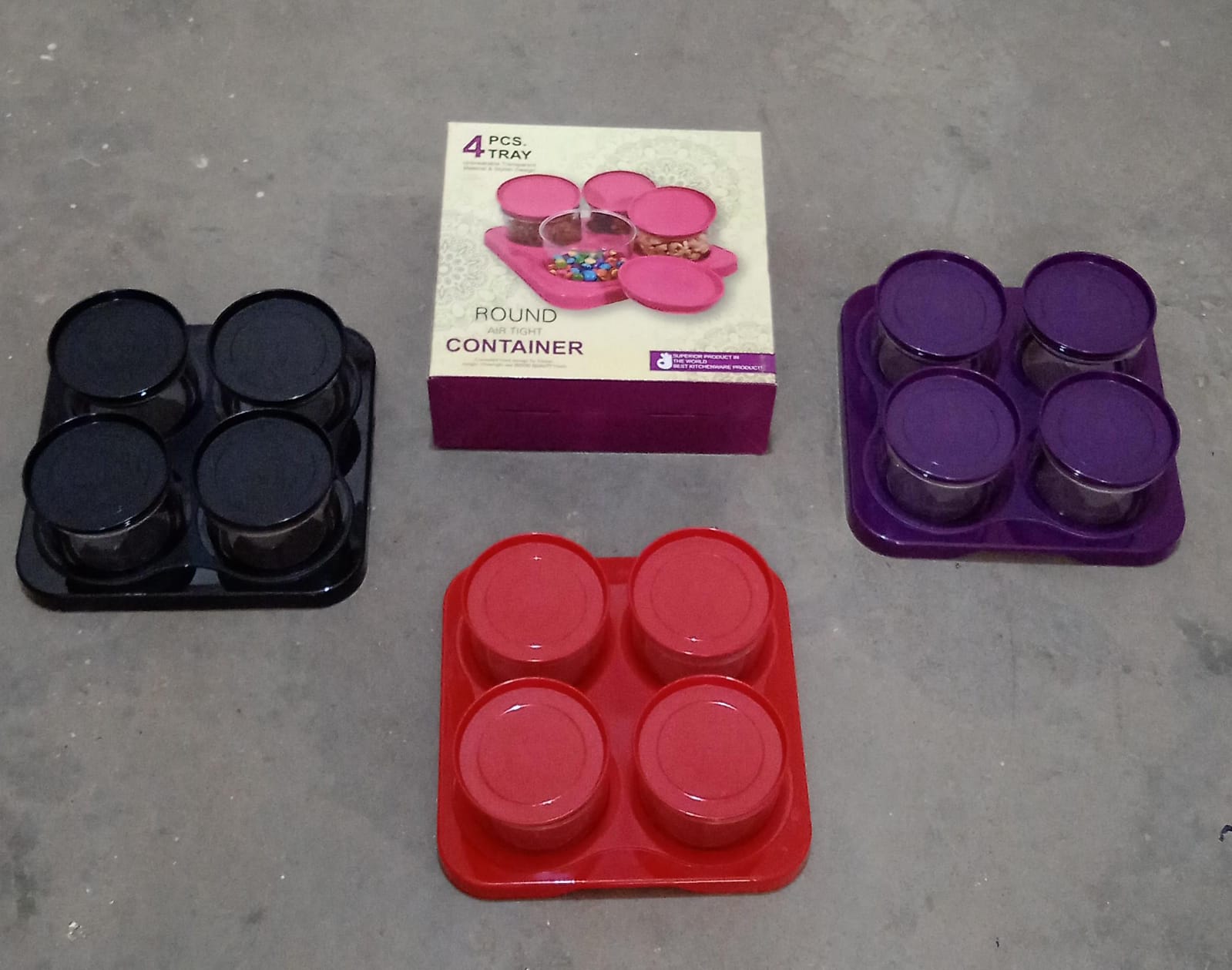 5550 Airtight Plastic 4 Pc Storage Container Set, With Tray Dry Fruit Plastic Storage Container Tray Set With Lid & Serving Tray For Kitchen 5550 Airtight Plastic 4 Pc Storage Container Set, With Tray Dry Fruit Plastic Storage Container Tray Set With Lid & Serving Tray For Kitchen